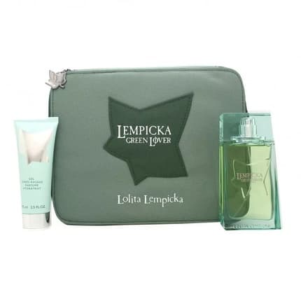 Lolita Lempicka Green Lover With After Shave Gel And Cosmetic Bag Coffret (Coffret) Mixte 100ml