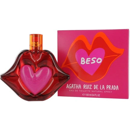 Agatha Ruiz de la Prada Beso Eau de Toilette Spray for Women with Fresh Citrus White Flower Apple and Jasmine 100ml Prada