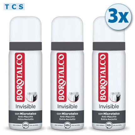 BOROTALCO Invisible Deodorant Deo-Spray Mini 50ml 48h Protection Borotalco