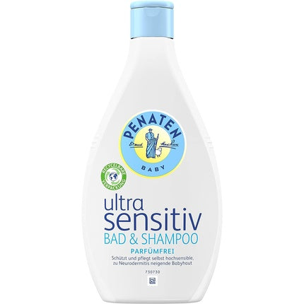 Penaten Ultra Sensitive Bath & Shampoo 400ml Mild Wash Gel without Perfume for Gentle Bathing and Washing of Skin and Hair Also Suitable for Allergy Sufferers Maison des fragrances