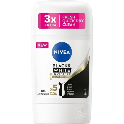 Nivea Black & White Silky Smooth Antiperspirant Stick 50ml Nivea