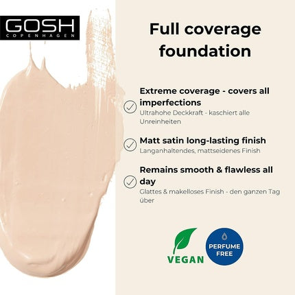 Gosh Dextreme Foundation Full Coverage Concealing Foundation 002 Ivory 30ml