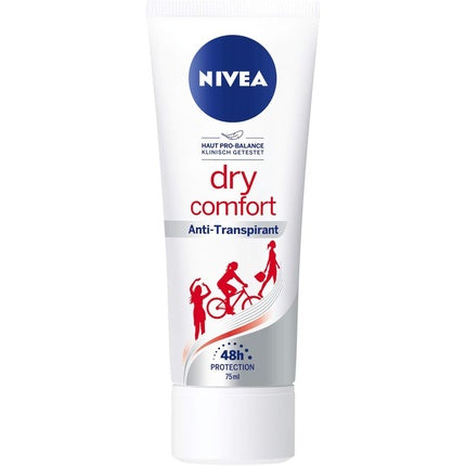 Nivea Dry Comfort Deodorant Cream for Women Antiperspirant Protection Tube 75ml Nivea