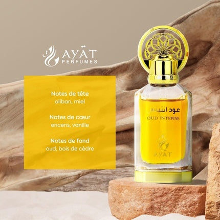 Ayat Perfumes Oud Intense Perfume Oil - Alcohol-Free Musk Extract - Unisex Oriental Arabic Natural Amber Parfum (Parfum) Mixte 12ml