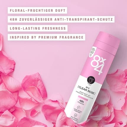 8x4 N°2 Clear Rose Anti-Perspirant Déodorant (Déo) Mixte 150ml