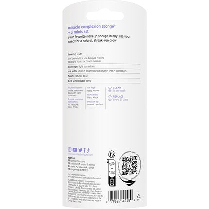 Real Techniques Sunrise To Sunset Miracle Complexion Sponge + 3 Minis Kit 4 Piece Set