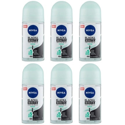 Nivea Invisible Black & White Fresh Anti-perspirant Deodorant Roll On Women 50ml Nivea