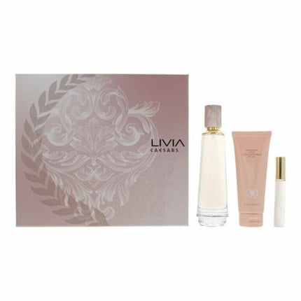 Caesars Livia 3-Piece Gift Set EDT 100ml-Body Lotion 100ml-EDP Rollerball 10ml Caesars