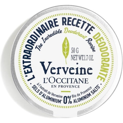 L'OCCITANE Verbena Deodorant Balm 50g Natural Unisex Protection for All Skin Types L'Occitane