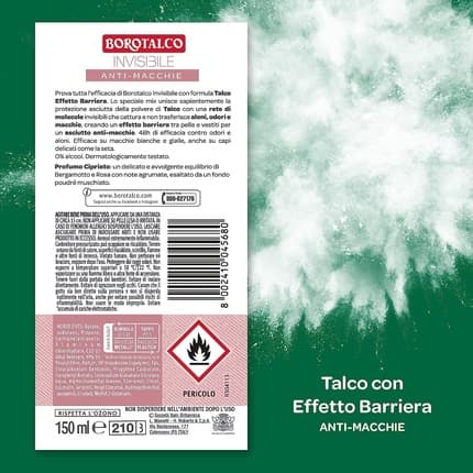 Italian Gourmet Borotalco Pink Invisible Deodorant Formula without Alcohol with Talk of Barrier Effect - Pack of 6 Déodorant (Déo) Mixte 150ml
