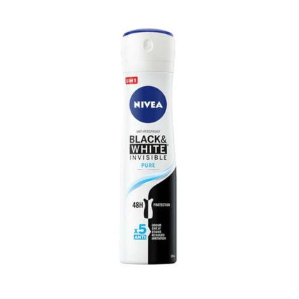 Nivea Invisible Black&White antiperspirant spray 48H Pure 150ml New1