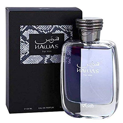 Rasasi Hawas for Him - Cinnamon, Orange, Amber, Woody, Italian Citrus, Fruity, Sandal, Cedar, Musk, Ambergris Eau de Parfum 100ml pour homme