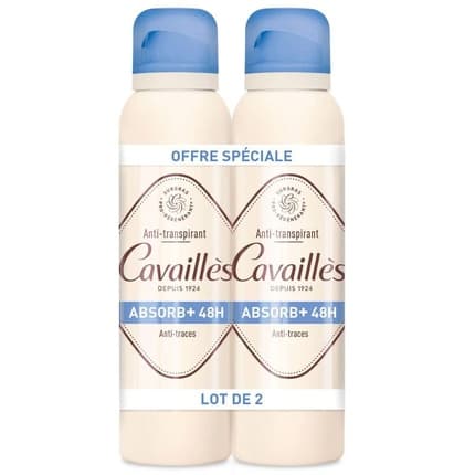 Rogé Cavaillès Cavaillès Absorb+ Anti-Transpirant Deodorant 48h - Pack of 2 Déodorant (Déo) Mixte 150ml