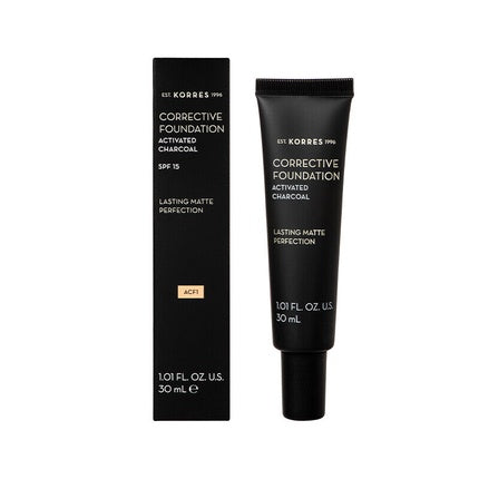 Korres Corrective Foundation Activated Charcoal SPF15 Lasting Matte