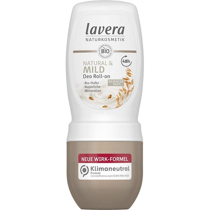 Lavera Natural & Mild Deodorant Roll-On with Organic Oat and Natural Minerals 50ml - 48 Hour Protection - Vegan Lavera