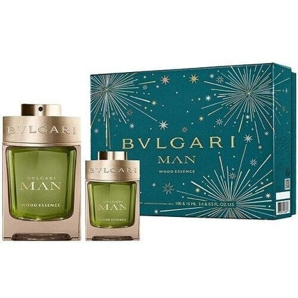 Bvlgari Man Wood Essence 100ml Eau De Parfum spray + 15ml Eau De Parfum spray Gift Set Bvlgari