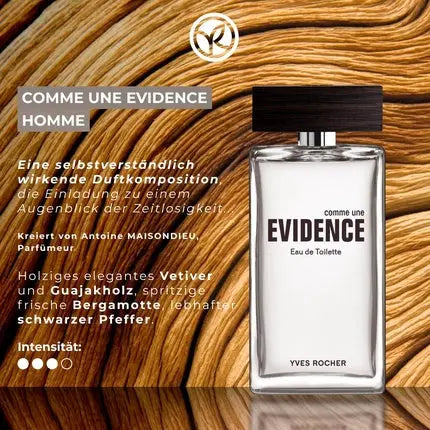 Yves Rocher COMME UNE EVIDENCE Eau de Toilette for Men Woody & Spicy Scent 100ml Yves Rocher