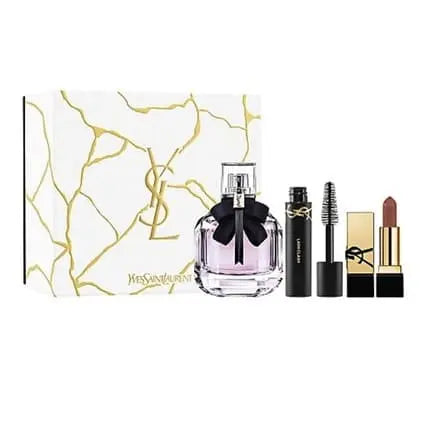 Yves Saint Laurent Mon Paris 3-Piece Coffret pour femme  Eau de Parfum spray 1.7 Fl oz, 1oz équivaut à 30ml Lipstick Mascara Yves Saint Laurent