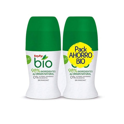 Bio Natural 0% Deodorant Roll-On 50ml - Pack of 2 Byly