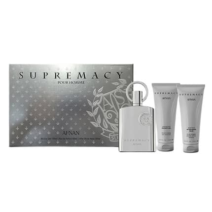 Afnan Supermacy Silver Set With Shower Gel And Balm Coffret (Coffret) Mixte 100ml