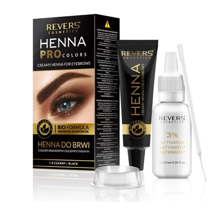 Revers Cream Hair Dye with Argan Oil and Castor Oil Eyelash and Eyebrow Tint Black Color