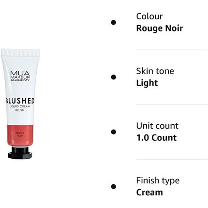 MUA Make Up Academy Blushed Liquid Cream Blusher Cosmetics Rouge Noir