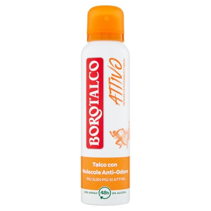 Borotalco Active Air Freshener Spray Orange Alcohol-Free Formula with Talc and Anti-Odor Molecules Fresh Effectiveness 48h Effectiveness Mandarin and Neroli Scent Borotalco