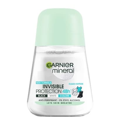 Garnier Invisible Protection 48h Clean Cotton Roll-On Antiperspirant Déodorant (Déo) Femme 50ml