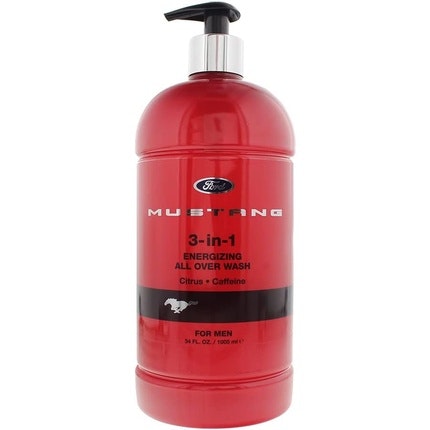 Mustang 3-In-1 Invigorating Body Wash 1000ml Red Mustang