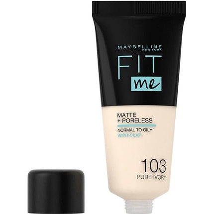 Maybelline Fit Me Foundation Matte and Poreless Full Coverage Blendable for Normal to Oily Skin 30ml 103 Pure Ivory