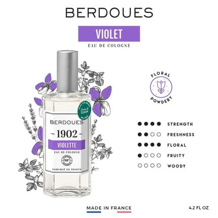 Berdoues 1902 Violet Floral Scent Made in France Fragrance and with Violet Lilac Jasmine Luxury Unisex Perfume with Premium Quality Ingredients 4.2 fl.oz. Eau de Cologne (EDC) Femme 124ml
