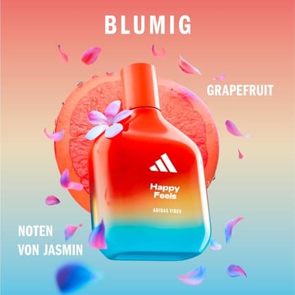 adidas Vibes Happy Feels Unisex Fragrance with Floral Fresh Notes and Natural Essential Oils Eau de Parfum (EDP) Mixte 100ml