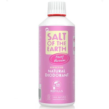 Salt Of The Earth Natural Deodorant Spray Refill Pack Peony Blossom 500ml Salt Of The Earth