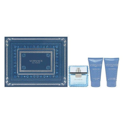 Versace  Eau Fraiche Man Eau de Toilette Pour Homme 50ml + shower gel 50ml + aftershave 50ml, gift set Versace