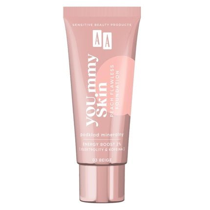 Aa Yoummy Skin Peach Flawless Foundation Mineral Foundation Adding Glow 03 Beige 30ml - Maison des fragrances