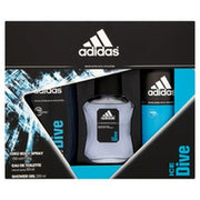 Adidas Ice Dive Gift Set - Eau De Toilette 50 Ml, Deodorant Spray 150 Ml, And Shower Gel 250 Ml - Maison des fragrances