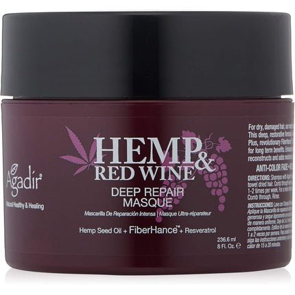 Agadir Hemp and Red Wine Deep Repair Masque for Unisex 8 Oz - Maison des fragrances