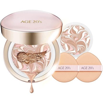 AGE 20's Signature Essence Cover Pact Moisture 23 Medium Beige with Refill - Maison des fragrances