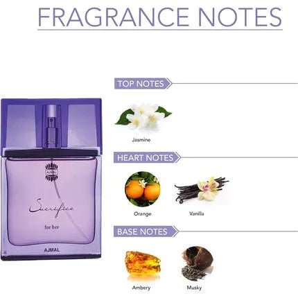 Ajmal Sacrifice Her Women Eau De Parfum - Handpicked Luxury Long Lasting Woody - Maison des fragrances
