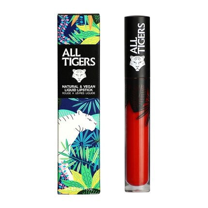 ALL TIGERS Call Me Queen 888 Matt Liquid Lipstick Vegan and Natural Long - Lasting Red Color with Bio Ingredients - Maison des fragrances
