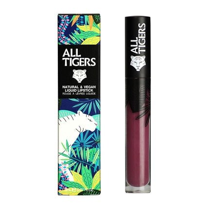 ALL TIGERS Feel The Power 980 Matt Vegan and Natural Liquid Lipstick - Long Lasting - Violet Color - Petroleum - Free with Organic Ingredients - Maison des fragrances