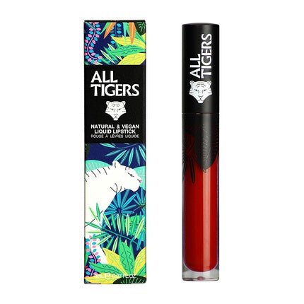 ALL TIGERS Liquid Lipstick Matt Vegan and Natural Long - Lasting Bordeaux - Red Live Fearless 887 - Petroleum - Free Lipstick with Organic Ingredients - Maison des fragrances