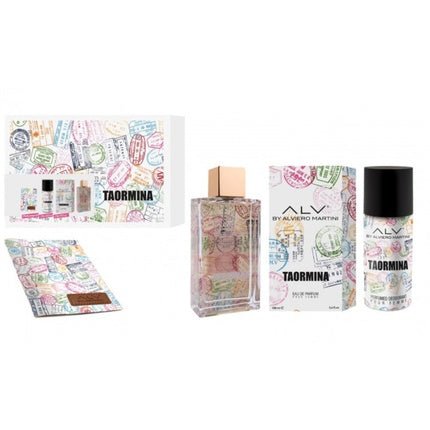 Alviero Martini 2024 Alviero M. Taormina 100 Ml + Deodorant 150 Ml + Passport Holder Eau de Parfum Unisexe - Maison des fragrances