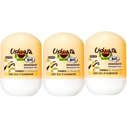 Ushuaïa Polynesia Vanilla Bio Deodorant for Women 50ml - Pack of 3 Ushuaia