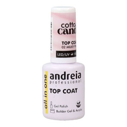 Andreia Cotton Candy Top Coat Nail Polish Fixer Nº 02 Milky Pink 10.5ml - Maison des fragrances