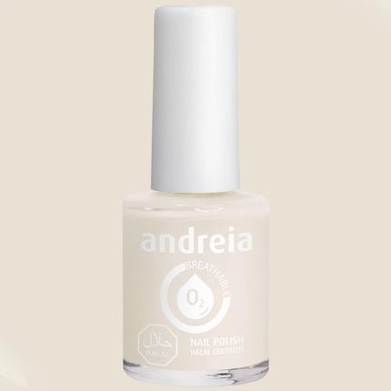 Andreia Halal Breathable Nail Polish Water Permeable Vegan and Cruelty - Free Colour B22 Milky White 10.5ml - Maison des fragrances