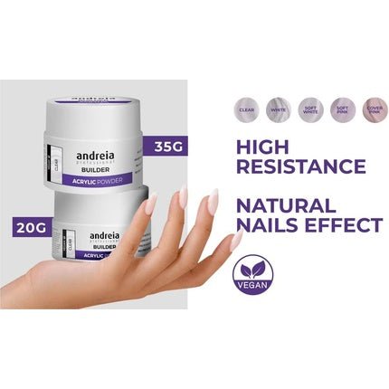 Andreia Professional Acrylic Builder Powder for Nail Extensions Cover Pink 35g - Maison des fragrances
