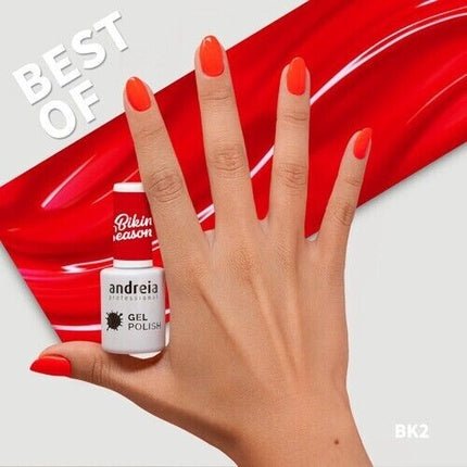 Andreia Professional Gel Nail Polish Neon Redish Orange BK2 Bikini Collection - Maison des fragrances