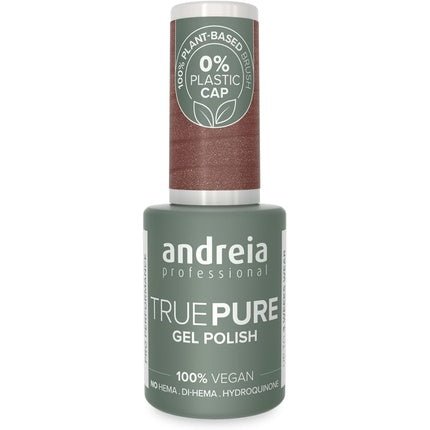Andreia Professional Hema Free Gel Polish True Pure 21 Free and 100% Vegan for Sensitive Nails Colour T32 Brown with Gold Shimmer 10.5ml - Maison des fragrances
