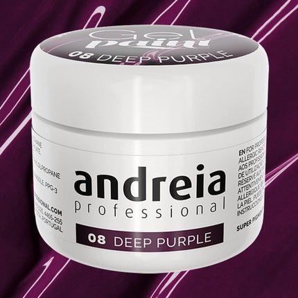 Andreia Professional Nail Art Design Gel Paint Pots 4g 08 Deep Purple - Maison des fragrances
